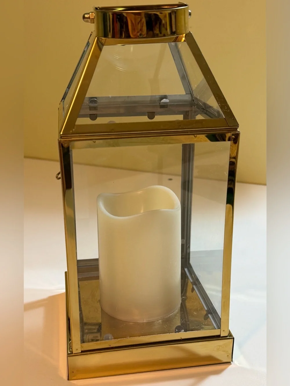 Gold Stainless Steel Candle Lantern - 12